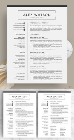 the professional resume template is ready to be used on any type of paper or computer