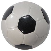 a white and black soccer ball on a white background