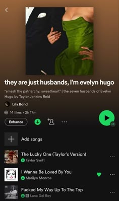 an app for music player with the caption'they are just husbands, i'm every hug '