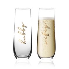 PRICES MAY VARY. Bride and Groom Champagne Flutes: The exquisite flutes are meticulously adorned with a lustrous 24K pure gold font, radiating opulence and sophistication. Elevate the ambiance of a wedding reception or rehearsal dinner with this pair of elegant champagne glasses featuring "Mr" and "Mrs" engravings. Versatile Usage: Perfect for your next birthday party, bridal shower, outdoor celebration and any occasion. Toast and clink to your heart’s content — No Glass ,no chips, no cracks, ju Mr And Mrs Etched Glasses, Bride And Groom Champagne, Shower Outdoor, Outdoor Celebration, Stemless Champagne Flutes, Gold Font, Toasting Glasses, Champagne Flute Set, Bride And Groom Gifts