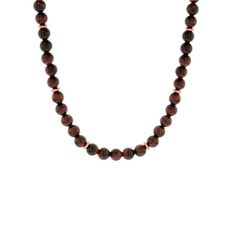 Draw compliments the moment you wear this mens stainless steel and red tigers eye bead necklace. This bead necklace is composed of round red tigers eye gemstones accentuated with rose tone ion plated stainless steel pieces. Tigers eye is thought to bring protection, luck, and healing to its wearer. Popular for its warm glow, the gemstone was popular even in Ancient Egypt, Rome, and China. This gemstone is known to help you release fear and anxiety aids harmony and balance within you. This access Release Fear, Rose Tone, Red Tigers Eye, Tigers Eye Gemstone, Tiger Eye Beads, Tigers Eye, Tiger's Eye, Ancient Egypt, Bead Necklace