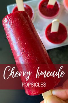 cherry limeade popsicles are the perfect summer treat for kids and adults to enjoy