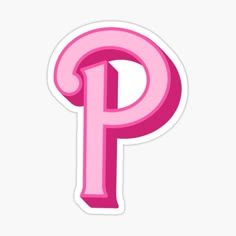 the letter p in pink sticker