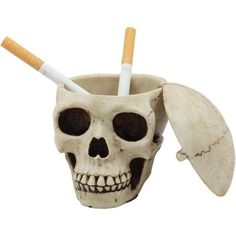 This Day Of The Dead Human Skull ashtray is made of polyresin, hand painted and polished individually. Trinx | Trinx Deprato Ebros Ossuary Human Skull Ashtray Statue Skeleton Cranium Sculpture 4.0 H in brown / whiteResin in Beige | 4" H | Wayfair | Home Decor Skull Ashtray, Vintage Skull, Vintage Ashtray, Human Skull, Day Of The Dead, Plates And Bowls, The Dead, Craft Gifts, 4 H