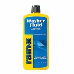 a bottle of airfix washer fluid on a white background with the words,