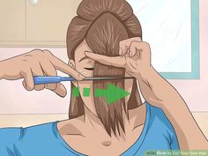 3 Ways to Cut Your Own Hair - wikiHow Trim Your Own Hair, Cut Your Own Hair, How To Cut Your Own Hair, Straight Hair Cuts, Diy Haircut, Hair Trim, Cut My Hair, Long Hair Cuts, Wet Hair