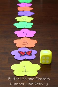 butterflies and flowers number line activity for kids