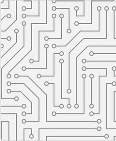 a computer circuit board with many dots and lines in the shape of an electronic device