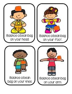 four stickers with different types of children's clothing and words that say,