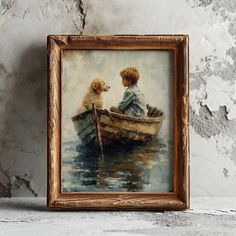 Vintage Boys Room Art, Boy and Dog on Boat Painting Download, Printable Wall Decor, Digital Print, Boys Nursery Artwork - Etsy Little Boy Rooms Ideas, Vintage Ocean Nursery, Boys Bedroom Art, Vintage Dog Themed Nursery, Lake Theme Nursery, Vintage Dog Nursery, Vintage Nursery Wall Decor, Ralph Lauren Boy Nursery, Vintage Baby Nursery Ideas