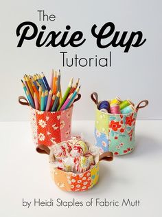 the piece cup is filled with pencils, markers and other crafting supplies