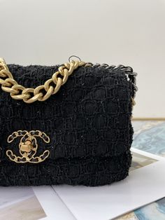 SHOP MORE LUXURY PRODUCTS HERE Description Chanel 19 Tweed Flap Black Bag For Women 26cm/10in Size: 26 ÃƒÂ¯Ã‚Â¿Ã‚Â½ÃƒÂ¯Ã‚Â¿Ã‚Â½ÃƒÂ¯Ã‚Â¿Ã‚Â½ÃƒÂ¯Ã‚Â¿Ã‚Â½ÃƒÂ¯Ã‚Â¿Ã‚Â½ 9 x 16 cm / 10 x 3.5 ÃƒÂ¯Ã‚Â¿Ã‚Â½ÃƒÂ¯Ã‚Â¿Ã‚Â½ÃƒÂ¯Ã‚Â¿Ã‚Â½ÃƒÂ¯Ã‚Â¿Ã‚Â½ÃƒÂ¯Ã‚Â�¿Ã‚Â½ 6 in GoldenCC logoGold chainBlack Includes dust bag.This product is of the premium quality. Chanel 19 Tweed, Dior Shirt, Louis Vuitton Shirt, Chanel Shirt, Chanel 19, Gucci Gg Marmont, Luxury Products, Loafer Mules, Mule Sandals