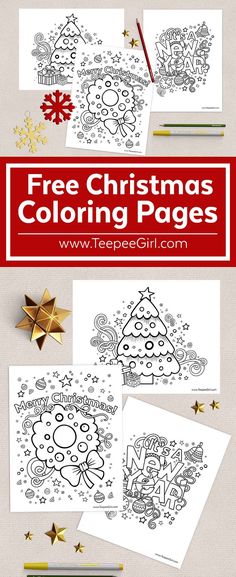 christmas coloring pages for adults and children with the title free christmas coloring pages on it