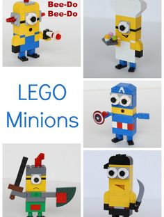 More LEGO Minions to Build! And tons of other Lego projects!!!!! Lego Minion, Instructions Lego, Lego Challenge, Lego Club, Lego Diy, Lego Activities, Lego Craft, Lego Worlds, Lego For Kids