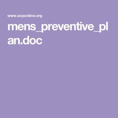 mens_preventive_plan.doc Nursing