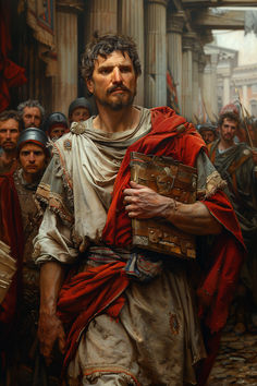 a painting of a man in roman garb