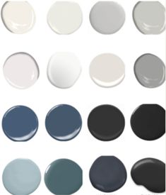 several different shades of paint on a white background