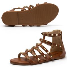 PRICES MAY VARY. Katliu gladiator sandals featured faux leather upper with perfect sewing and soft hand, hidden elastic on back strap for flexible fit Women gladiator sandal designed for daily wear and superior fit with adjustable two buckle closure with five fit settings These flat sandals covered with comfort insole with soft slightly padding for all day wear, and back zipper design for easy on and off High quality rubber outsole provides excellent flexibility and traction, keep you every step Strapped Synthetic Sandals For Summer, Adjustable Flat Faux Leather Sandals, Adjustable Strapped Synthetic Sandals, Spring Strappy Faux Leather Sandals, Adjustable Faux Leather Sandals For Vacation, Walking Daily, Flat Gladiator Sandals, Womens Gladiator Sandals, Wedding Summer