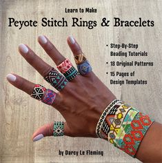 Stitch Rings, Rings And Bracelets, Blank Templates, Diy Bracelets Tutorials, Beaded Beads, Beading Patterns Free, Beaded Earrings Patterns, Pouch Pattern, Bead Stitching