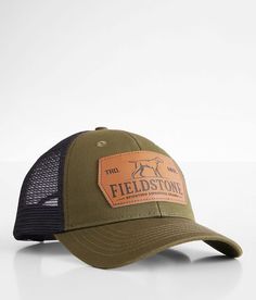 Fieldstone Leather Dog Patch Trucker Hat - Green/Black , Men's Lodenblack Snapback hat One size fits most. Due to the nature of leather/suede, small variances of color in the skin may occur, this is in no way considered a defect. These are inherent characteristics of leather/suede and will enhance the individual look of your garment.. 50% Cotton 50% Polyester. Apparel & Accessories > Clothing Accessories > Hats Rugged Leather Hats For Outdoors, Rugged Leather Hat For Outdoor, Rugged Leather Outdoor Hat, Leather Hunting Hat With Flat Brim, Leather Hats For Hunting With Flat Brim, Leather Six-panel Baseball Cap For Outdoor, Adjustable Leather Trucker Hat, Adjustable Leather Baseball Cap For Outdoor, Leather Snapback Hat