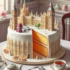 there is a cake that has been made to look like the big ben clock tower