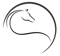 a horse's head in a circle on a white background