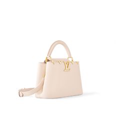 LOUIS VUITTON® - Capucines Bb - Quartz Lv Capucines, Louis Vuitton Capucines Bb, Nude Bags, Louis Vuitton Gifts, Louis Vuitton Capucines, Trunk Bag, Ultra Feminine, Leather Denim, Wallet Pouch