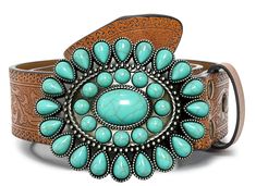 PRICES MAY VARY. Western Leather Belt Women: Embrace the spirit of the Wild West with this cowgirl leather belt, featuring classic Western motifs. Premium Leather: Crafted from high-quality leather, ensuring durability and a rugged yet refined appearance. Turquoise Buckle: Adorned with a bold and turquoise designed buckle, making it a standout piece in any ensemble. Versatile Wardrobe Staple: Perfect for pairing with jeans, skirts, or dresses, effortlessly elevating your Western-inspired look. C Women’s Western Wear, Nashville Fits, Western Belts For Women, Southwestern Clothing, Western Motifs, Country Belts, Western Things, Western Leather Belt, Leather Belt Women