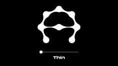 a black and white image with the word thin in it's center, next to a