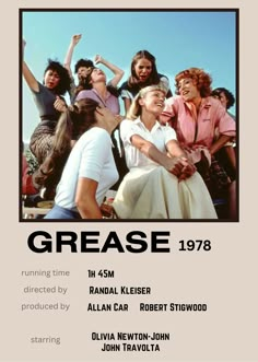 an advertisement for grease starring actors from the television series