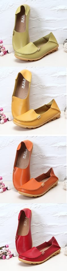 US$15.39 Big Size Pure Color Soft Slip On Leather Casual Comfortable Lazy Flat Shoes Flat Shoe, Loafers Online, Comfy Shoes, Shoe Style, Shoe Game, Pure Color, Beautiful Shoes, Flat Shoes, Cute Shoes