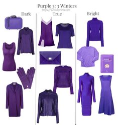 Your Best Purple - 12 Blueprints Deep Winter Purple, Dark Winter Purple, Dark Winter Summer Outfits, Deep Winter Summer Outfits, Dark Winter Color Palette Outfits, Bright Winter Outfits