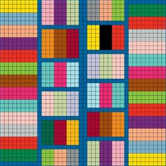 a colorful pattern with squares in different colors