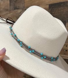 SHIPS 3/6/2023 Navajo Pearl Bead Hat Band Tie back style Lead & nickel compliant Beaded Hat Brim, Bead Hat, Pearl Hat, Beaded Hat Bands, Hat Bands, Boot Barn, Beaded Hat, Hat Band, Tie Backs