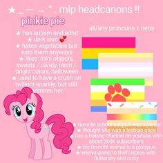 the pinkie pie is shown in this poster