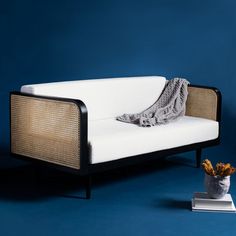 Black / Natural Cane Daybed, Black Daybed, Breeze Color, Sofa Daybed, Rattan Daybed, Furnitur Ruang Keluarga, Breezy Style, Sofa White, Linen Cushions