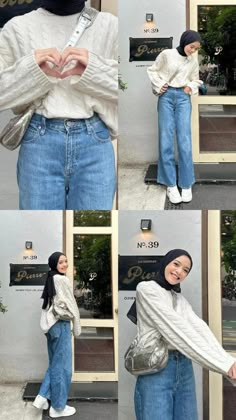 Outfit Kuliah Hijab Casual, Ootd Kampus Hijab Casual, Ootd Loose Jeans Hijab, Ootd Hijab Casual Jeans Kulot, Ootd Kampus Hijab, Ootd Korean Style Hijab, Ootd Ke Kampus Hijab, Korean Style Hijab, Outfit Ngampus