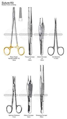 various types of scissors and shears are shown in this diagram, with the names below