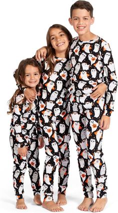 100% Cotton Pajama Day, Ghost Print, Matching Christmas Pajamas, Matching Halloween, Glow Effect