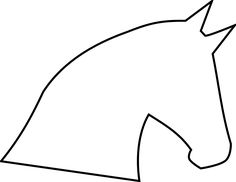 the outline of a horse's head is shown in black and white on a white background