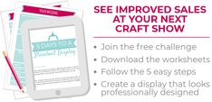 a tablet with the text 5 ways to improve sales at your next craft show