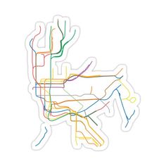 the subway map sticker is shown on a white background