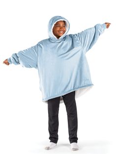 PRICES MAY VARY. THE BARE HOMEY: Is it an Oversized Hoodie? A Blanket Jacket? Or a Hooded Throw Blanket? Whatever you call it, it’s a multitasker. If you’re often cold, Homey is the solution for you! Available in youth size: (28"W x 28"L with an arm length of 24"). OVERSIZED EVERYTHING: With a huge plush hood, deep pockets, oversized sleeves and a high-low hem, our Homey features velvety soft microplush fleece outside and fluffy sherpa inside for warmth and coziness. Our wearable blanket is grea Complete Bedding Set, Blanket Jacket, Kids Light, Oversized Sleeves, Oversize Sleeves, Faux Fur Blanket, Flannel Pants, Blanket Hoodie, Comfort Blanket