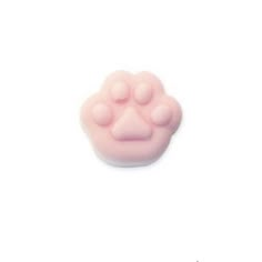 a pink bear paw shaped object on a white background