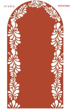 the paper cutout is shown in red and white, with an ornate design on it