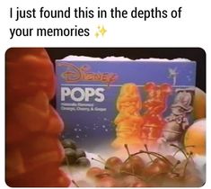 someone holding up a box of pops with the caption that reads, i just found this in the deps of your memories