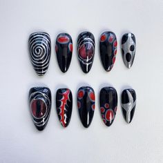 custom nails,long nails ,short nails ,long Coffin Nails,short Coffin Nails,long almond nails,short almond nails,Spring Nails,summer Nails,fall nails,fake nails,presson nails,kawaii nails,gyaru nails,glue on nails,false nails,cute nails,christmas nails,chrome nails,Stiletto Nail,Princess nails,Fairy Nails, Elegant nails,Trendy nails 🌸About the product  1.Each set include 10 nails of 100% handmade  2. Cuticle stick 3. Nail file 4. Jelly glue set 5. Packaging storage box 🌸Material: Acrylic 🌸How to measure the size？ 1. Measure the bare nails without nail polish 2. Use a tape measure to measure the widest part of the nail 3. Align the scale to the left edge of the nail, close to the curvature of the nail arc 4. Align the scale to the right edge of the nail, close to the curvature of the nail Mall Goth Nails, Eye Nails Halloween, Metallic Silver Nails, Nail Art Goth, Nails Metallic Chrome, 3d Chrome Nails, Nails Gyaru, Nails Long Almond, Gothic Nail Art