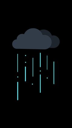 an image of rain coming down the side of a black wall with blue lines on it