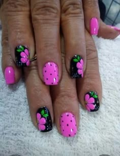 Fun Spring Nails Design 2024, Rockabilly Nails, Summer Gel Nails, Art Deco Nails, Finger Nail Art, French Acrylic Nails, Floral Nail