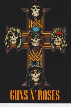 Guns N' Roses Axl's Cross Tattoo Postcard Heavy Metal Bands, Band Logos, Cross Tattoo, Band Posters